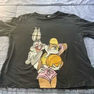 Womens Gray Looney Tunes T-Shirt Size XS
